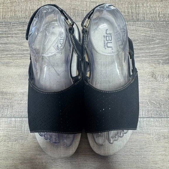 JBU by Jambu Pixie Black Suede Perforated Sandal Women's Size 7.5 - Picture 2 of 7